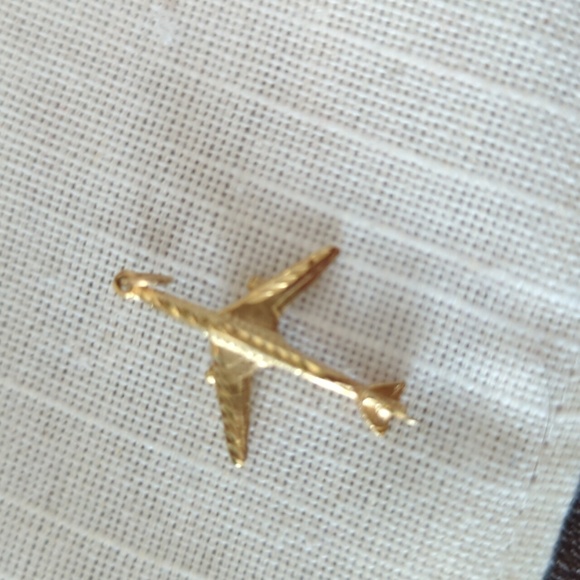 14k gold airplane charm